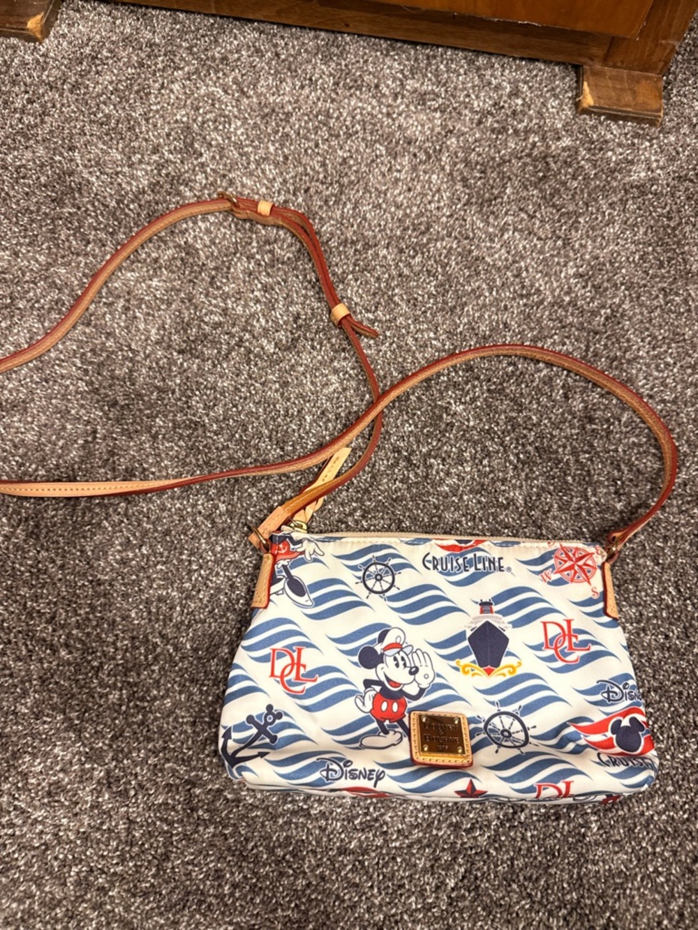Dooney & Bourke White and Blue Disney Cruise Line Crossbody
